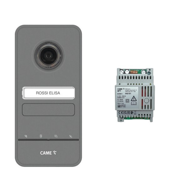 Kit Videocitofono Base Posto Esterno Free LHS V/01 Grigio Fino A 4 Chiamate Sistema X1 + Alimentatore BPT 8K40CF-028 KIT FREE-LHS V